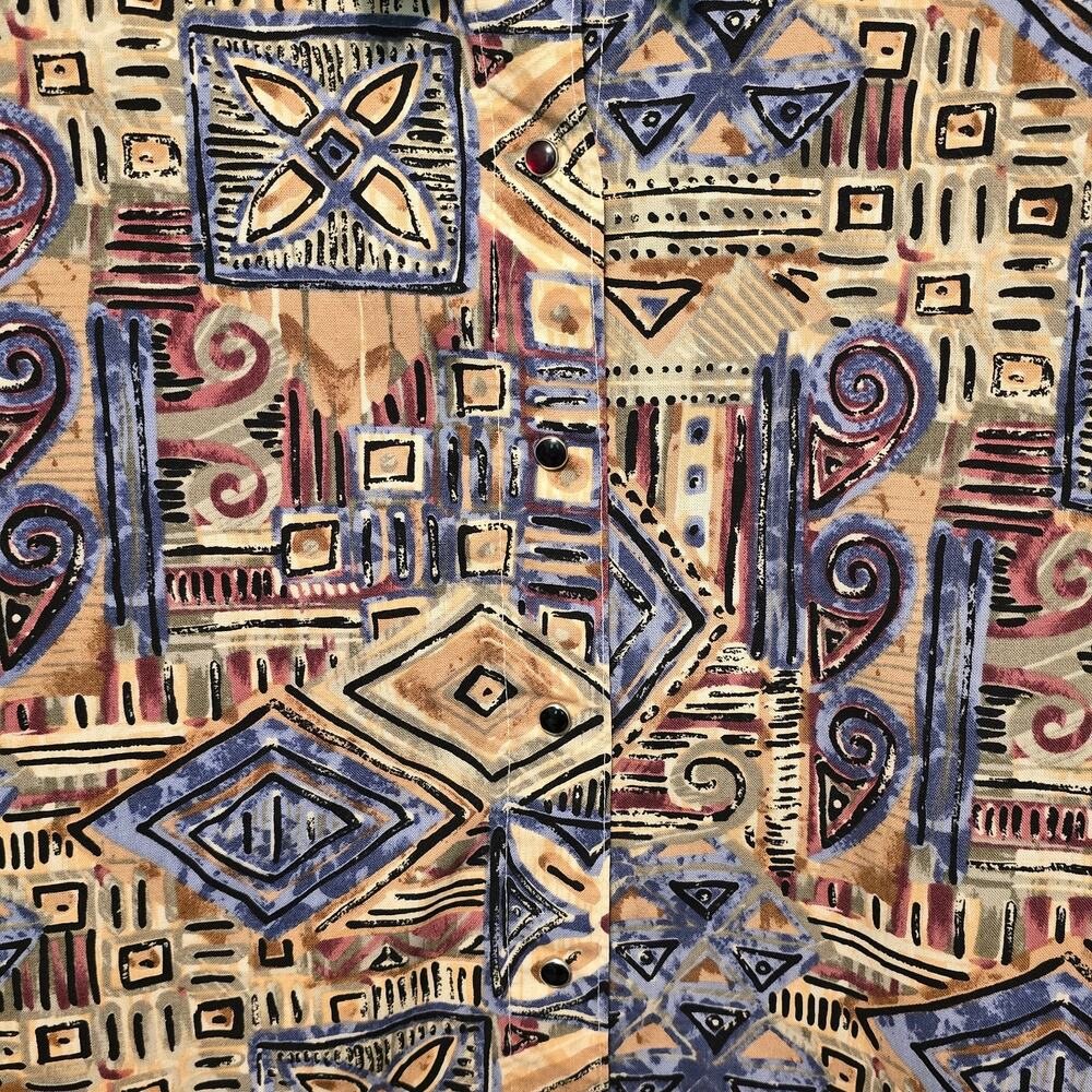 Vintage Panhandle Slim Top Womens Size Large Multicolor Tribal Geometric Print - Picture 7 of 11